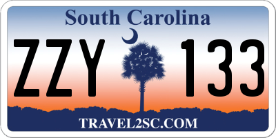 SC license plate ZZY133