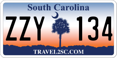 SC license plate ZZY134