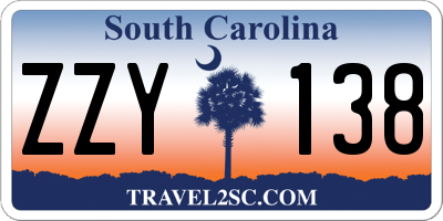 SC license plate ZZY138
