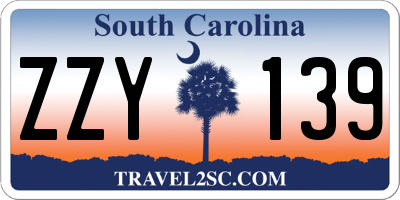 SC license plate ZZY139