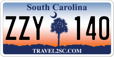 SC license plate ZZY140