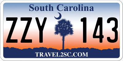 SC license plate ZZY143