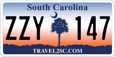 SC license plate ZZY147