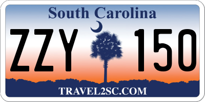 SC license plate ZZY150