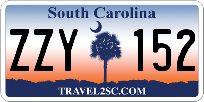 SC license plate ZZY152