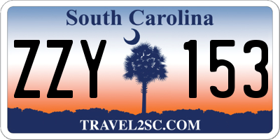 SC license plate ZZY153