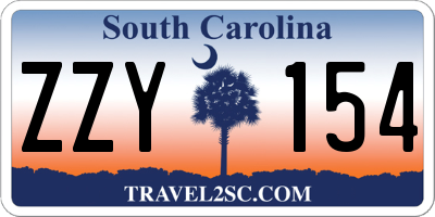 SC license plate ZZY154