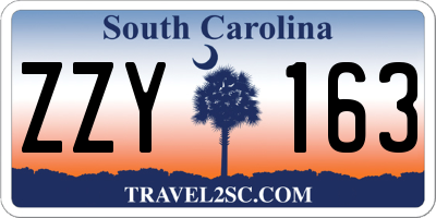 SC license plate ZZY163