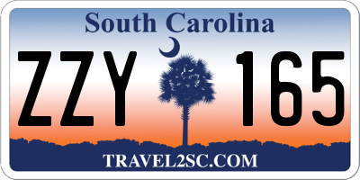 SC license plate ZZY165