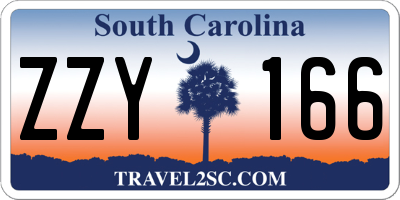 SC license plate ZZY166