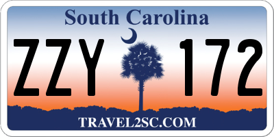 SC license plate ZZY172