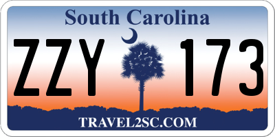 SC license plate ZZY173