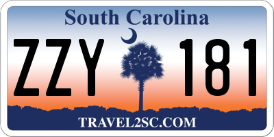 SC license plate ZZY181