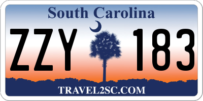 SC license plate ZZY183