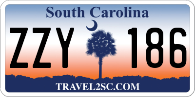 SC license plate ZZY186