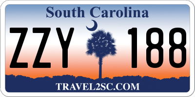 SC license plate ZZY188