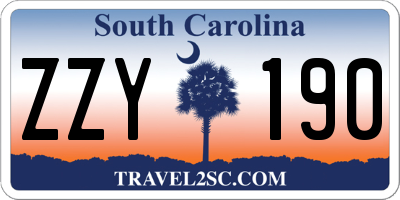 SC license plate ZZY190