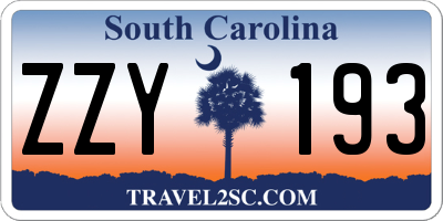 SC license plate ZZY193