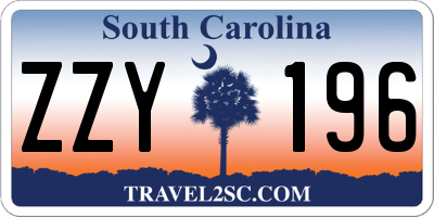 SC license plate ZZY196