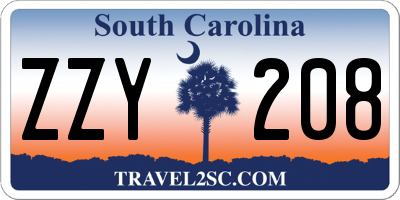 SC license plate ZZY208