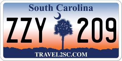 SC license plate ZZY209