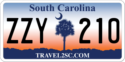 SC license plate ZZY210