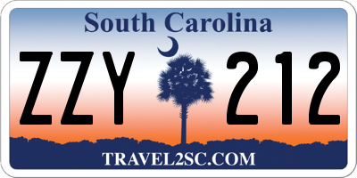SC license plate ZZY212