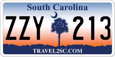 SC license plate ZZY213
