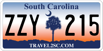 SC license plate ZZY215