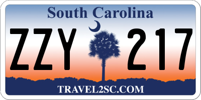 SC license plate ZZY217