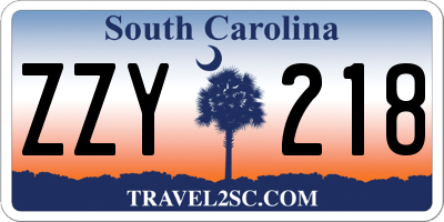 SC license plate ZZY218
