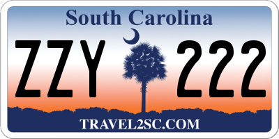 SC license plate ZZY222