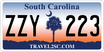 SC license plate ZZY223