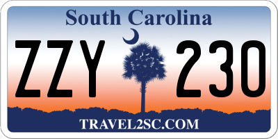 SC license plate ZZY230