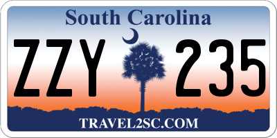 SC license plate ZZY235