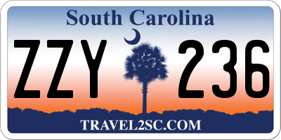 SC license plate ZZY236