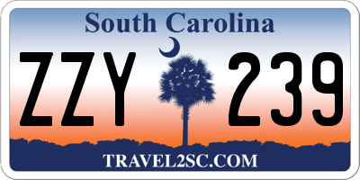 SC license plate ZZY239