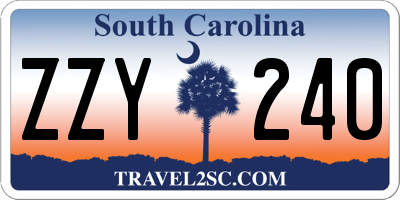 SC license plate ZZY240