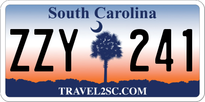 SC license plate ZZY241