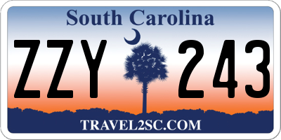 SC license plate ZZY243