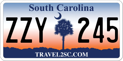 SC license plate ZZY245