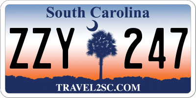 SC license plate ZZY247