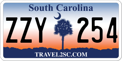 SC license plate ZZY254