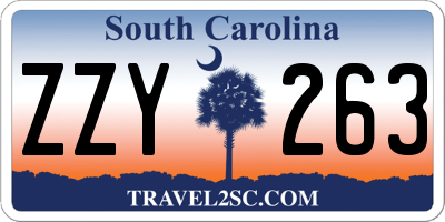 SC license plate ZZY263