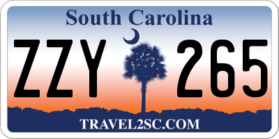 SC license plate ZZY265