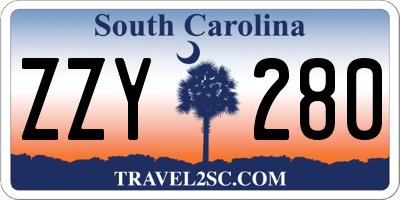 SC license plate ZZY280