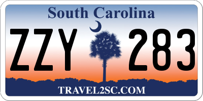 SC license plate ZZY283