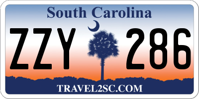 SC license plate ZZY286