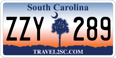 SC license plate ZZY289
