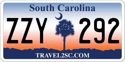 SC license plate ZZY292